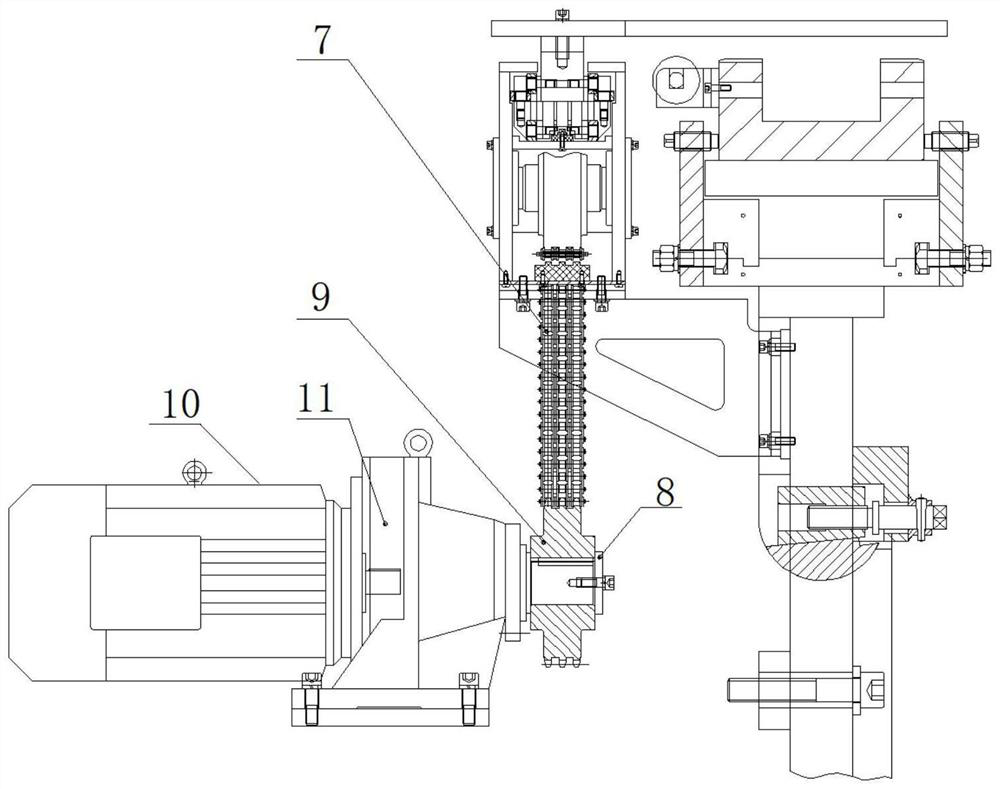 Continuous transmission side discharging device of machine tool