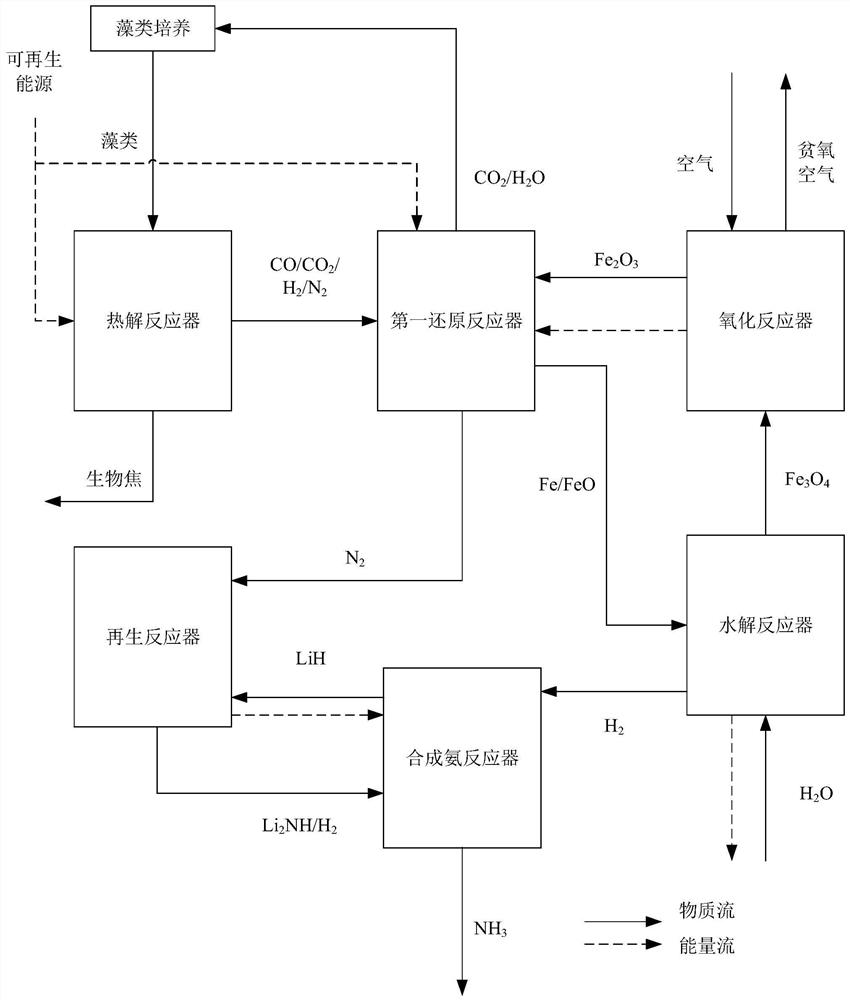 Chemical chain reaction system and method driven by high-nitrogen-content biomass