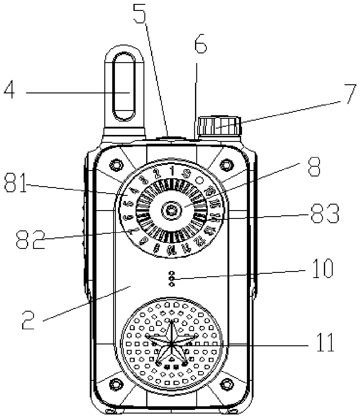 A front rotating disc type channel interphone