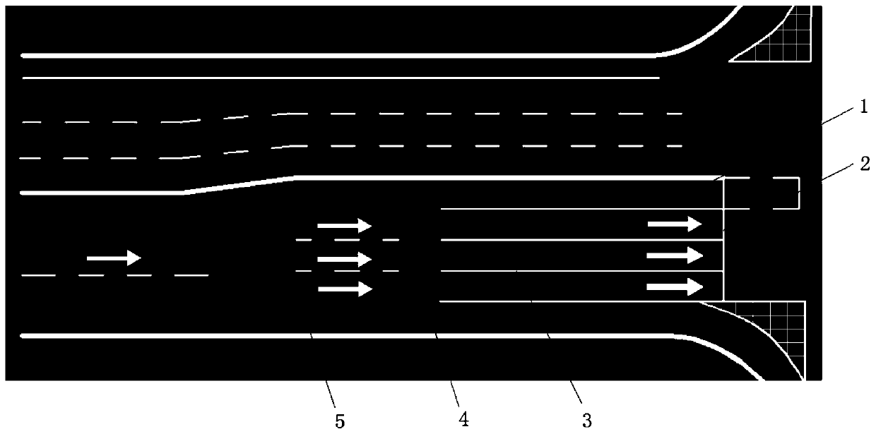 Lane guide device at entrance section of signalized intersection