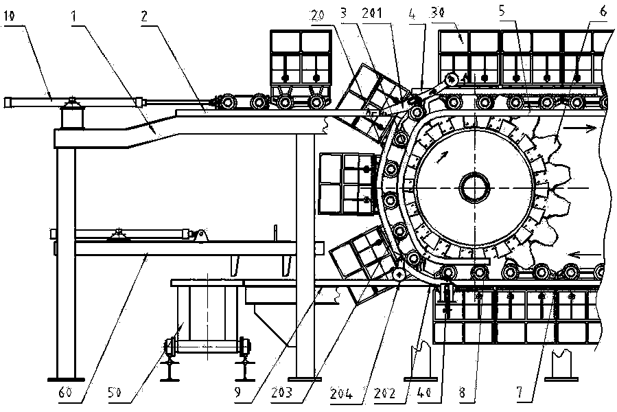 Trolley changing device