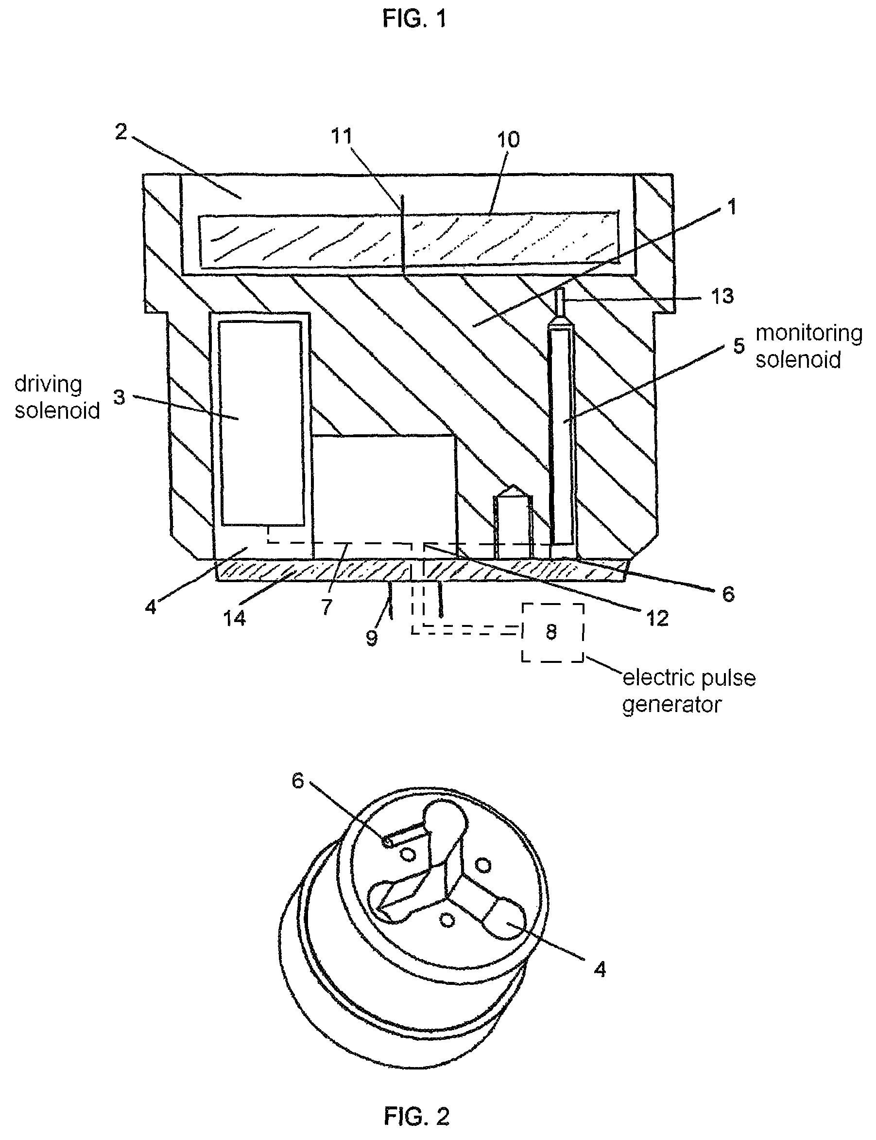 Magnetic stirring system in a pVT cell including driving solenoids and a monitoring solenoid