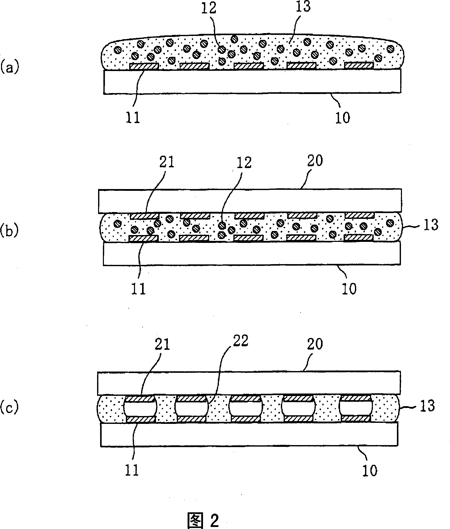 Flip chip mounting method and flip chip mounting element