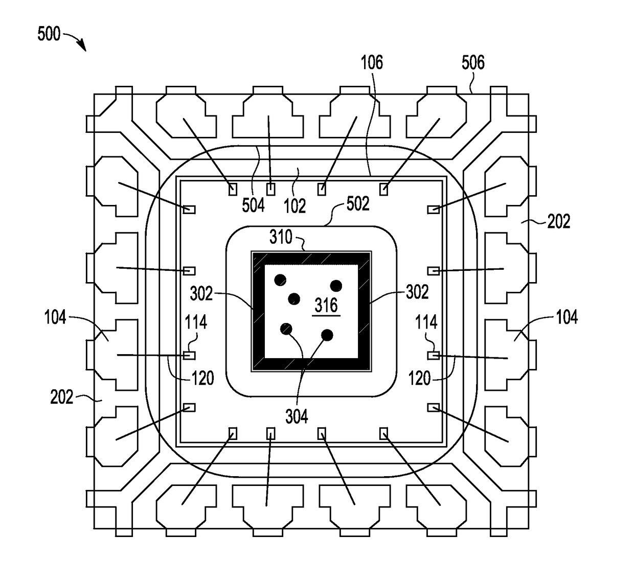 Semiconductor device package with seal structure