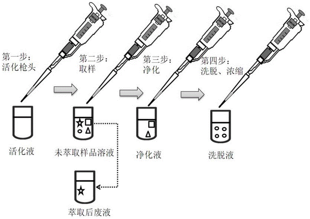 Functional pipetting head with double purification functions of ultra-filtration and solid extraction and application of functional pipetting head