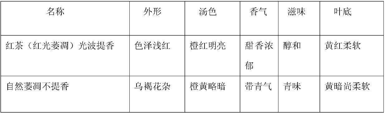 A kind of processing method of red light withering of sandalwood black tea