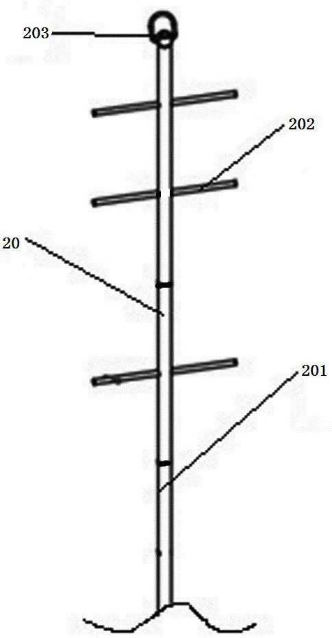 Long rod type automatic fastening device