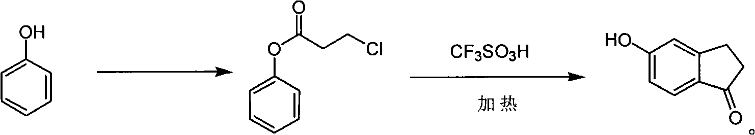 Synthesis method of 5- hydroxide radical-1-indenone