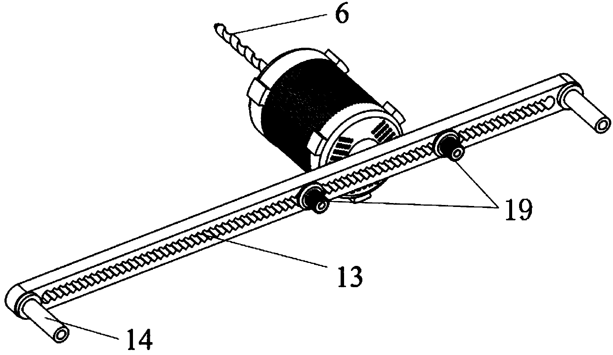 Miniature full cross section drill hole arrangement device for model test and application thereof