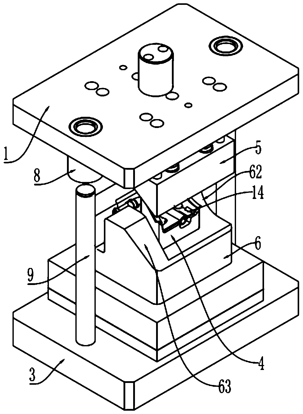 Shaping and edge cutting stamping die