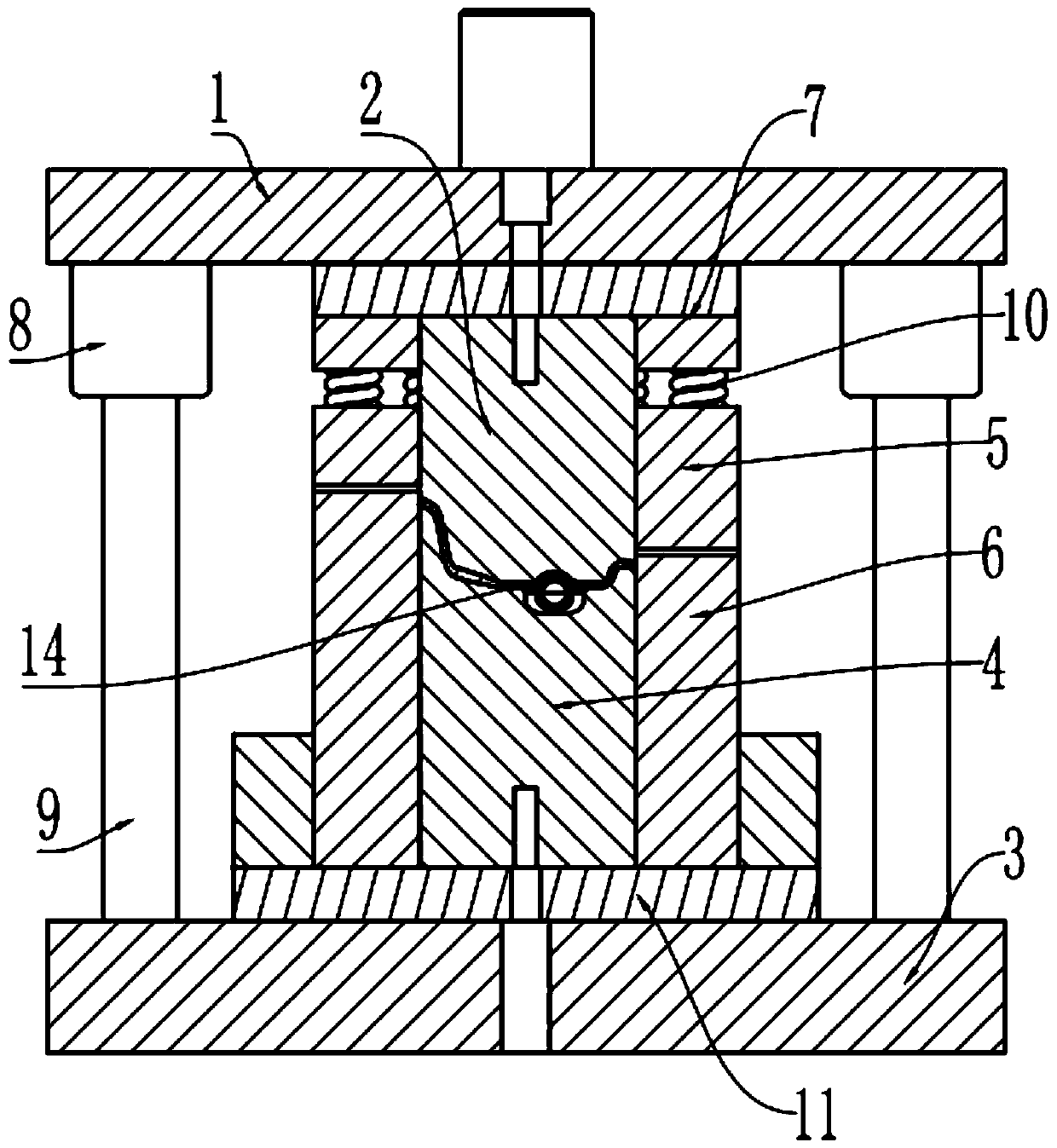 Shaping and edge cutting stamping die