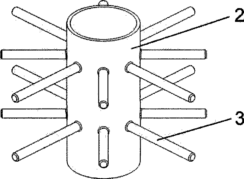 Slurry bubble column reactor with needle type fin column tube bundle