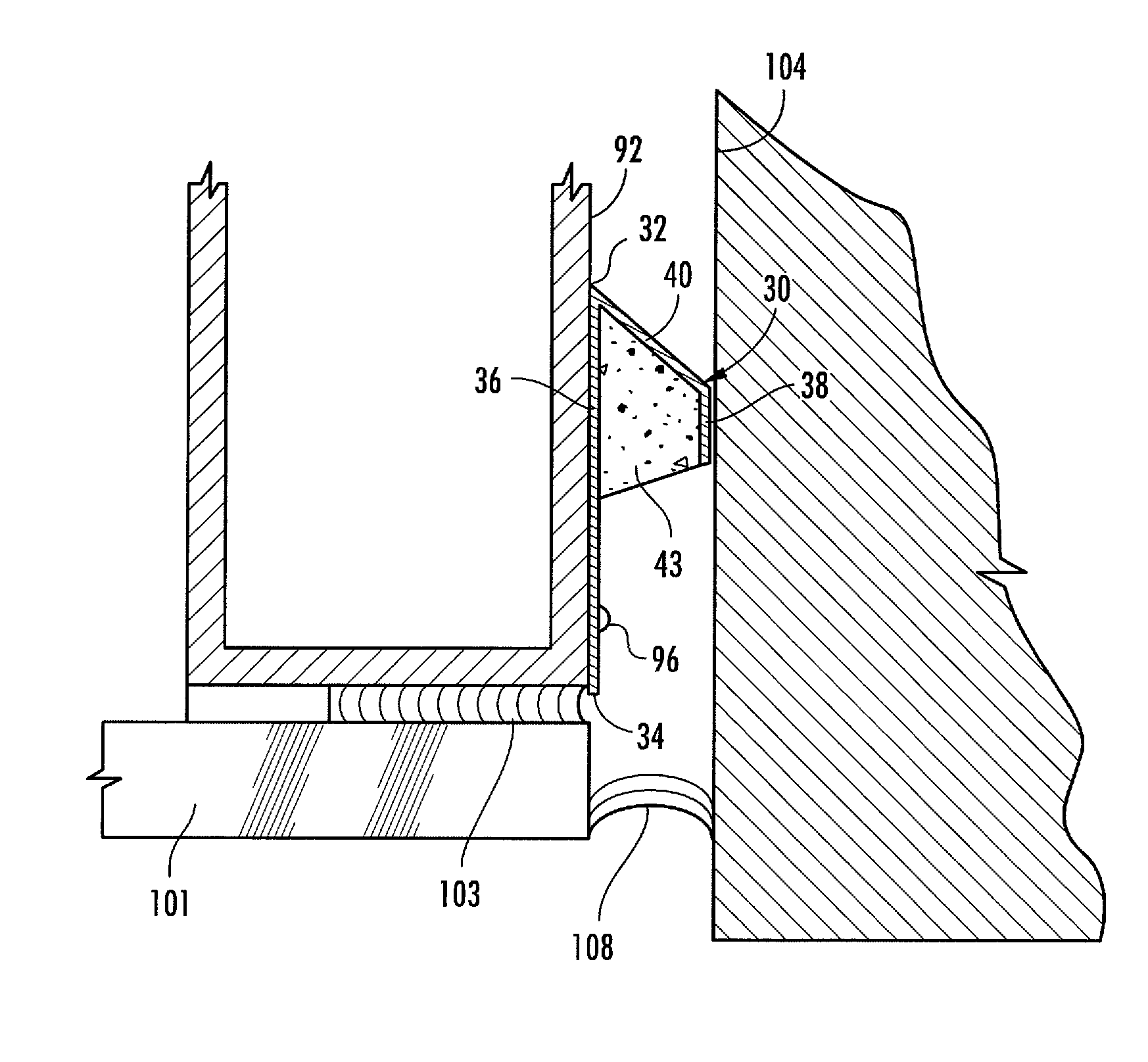 Window structure with expansion member for inhibiting flood waters