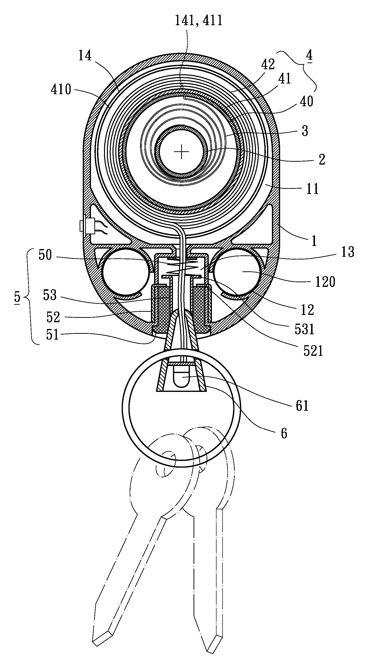 Reel device with illuminating element