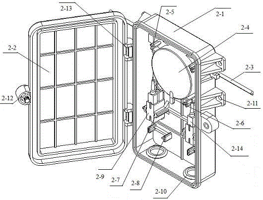 Outdoor distributed fiber outgoing box enabling cable to outgo along distribution line