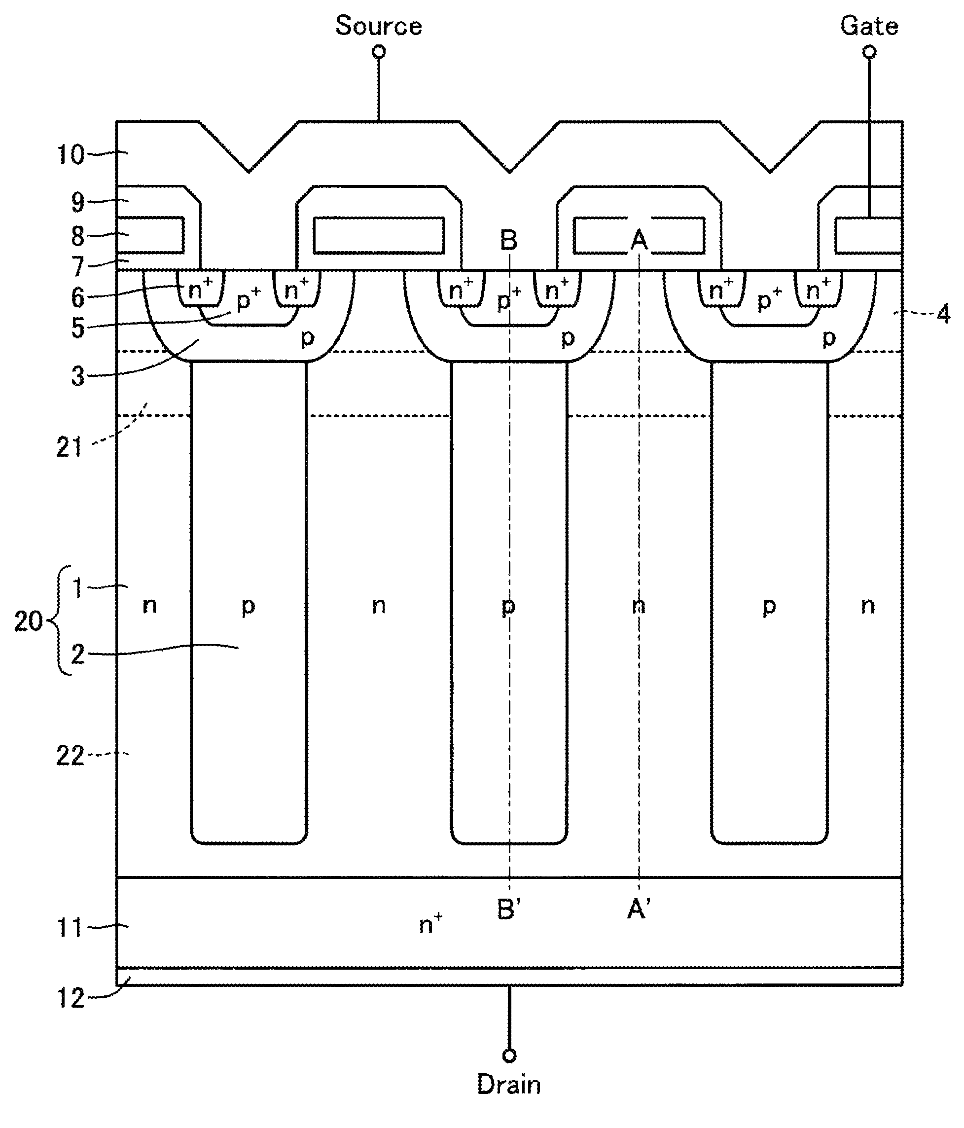 Superjunction semiconductor device with reduced switching loss