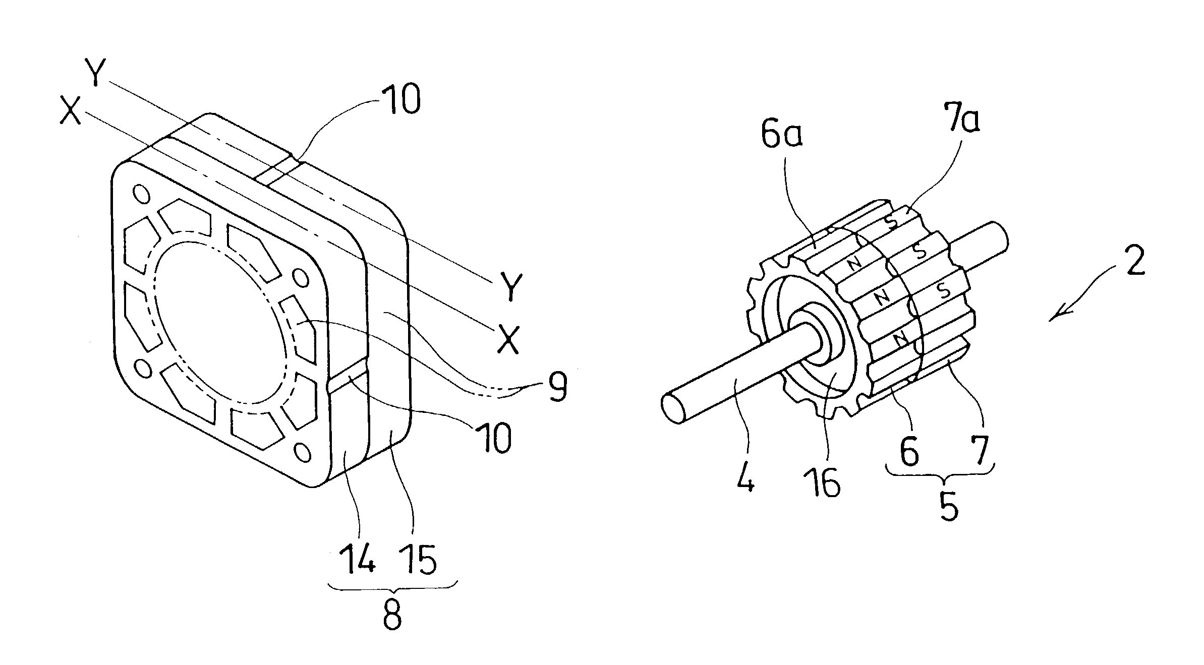 Structure of rotors in stepping motors