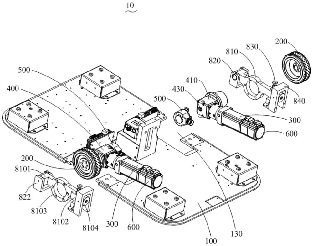 Driving device for automatic guided vehicle, automatic guided vehicle and robot