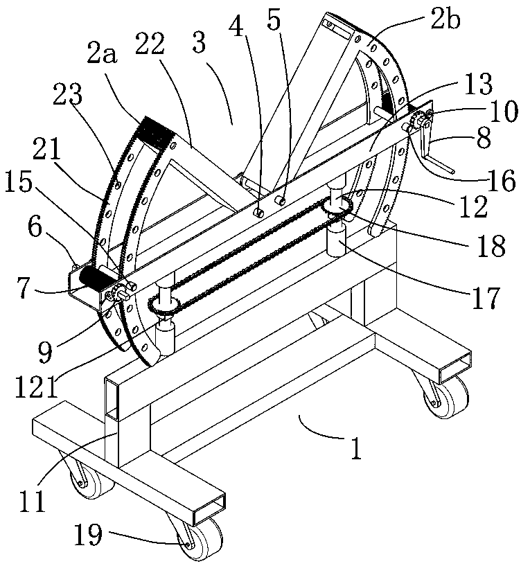 A cylinder support tooling