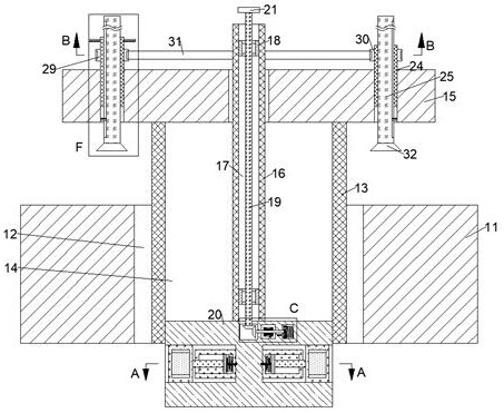 A kind of auxiliary device for filling reserved holes in buildings