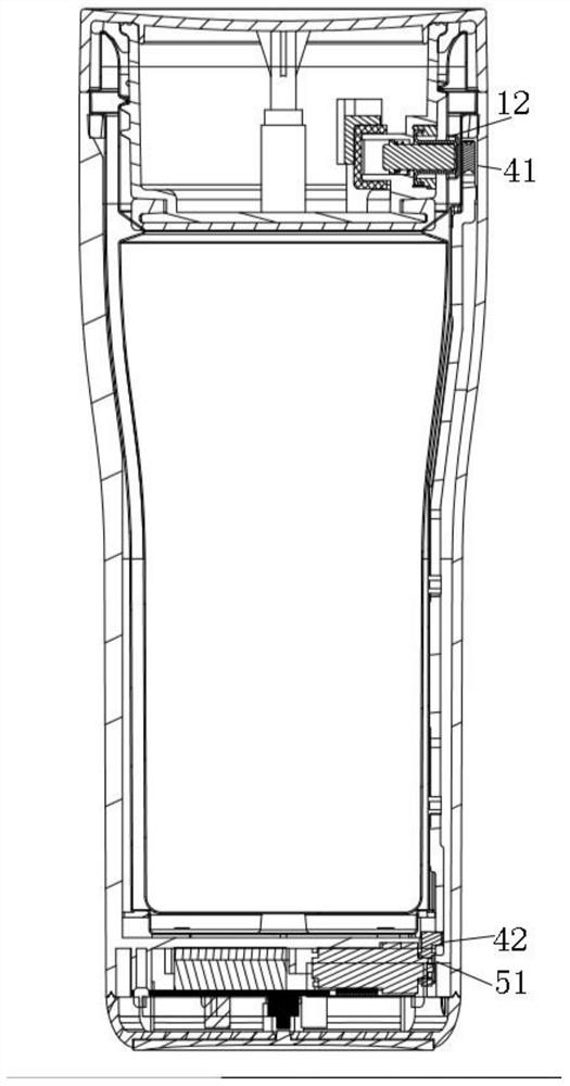 Transmission lock body structure and intelligent water cup