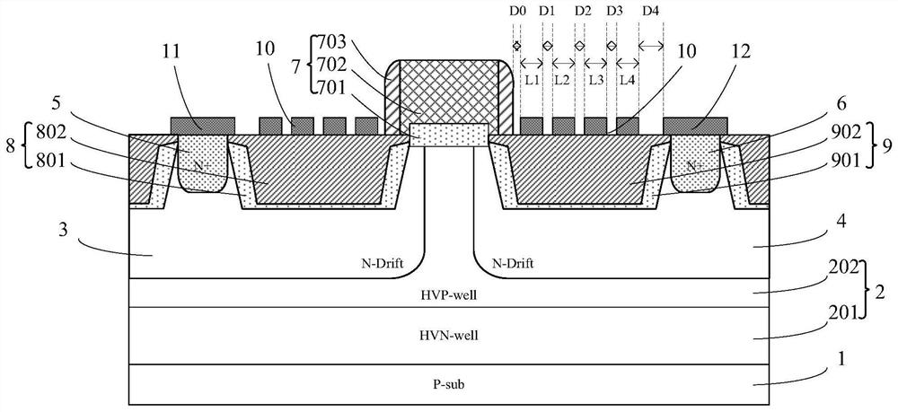 An ldmos transistor structure