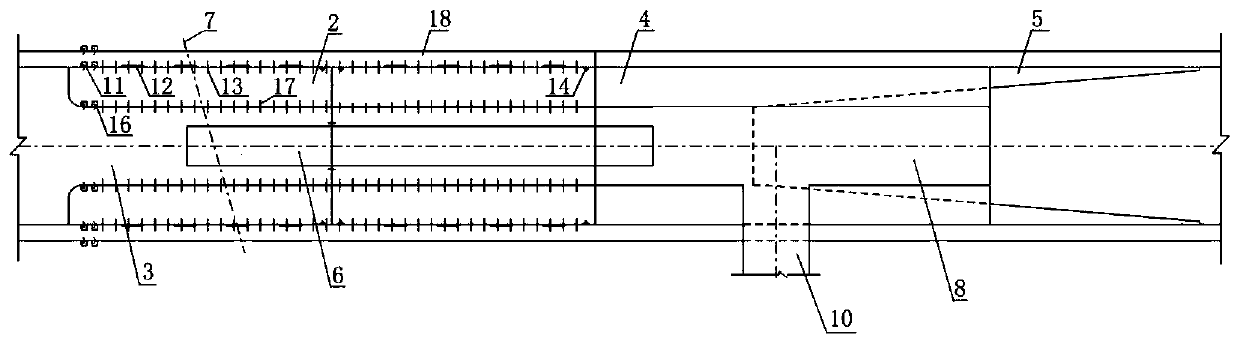 Reconstructed ecological drainage tunnel structure combined with permanent plug and arrangement method thereof