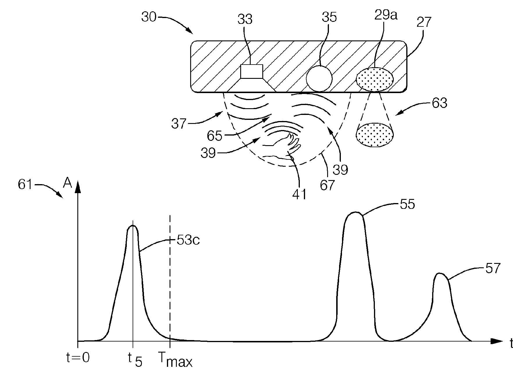 Ultrasound Interior Space Monitoring System For A Vehicle