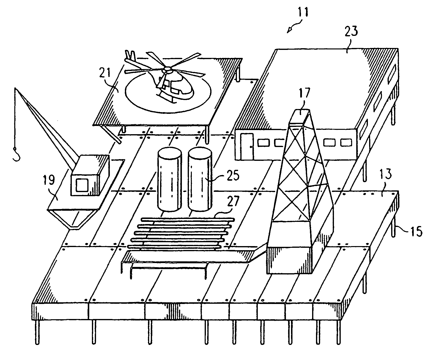 Method and system for building modular structures from which oil and gas wells are drilled