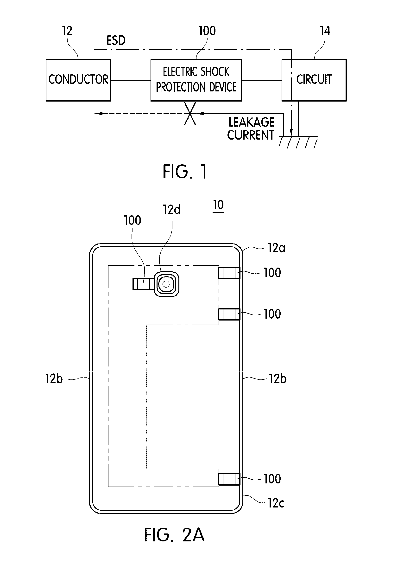 Electric shock device and portable electronic device including the same