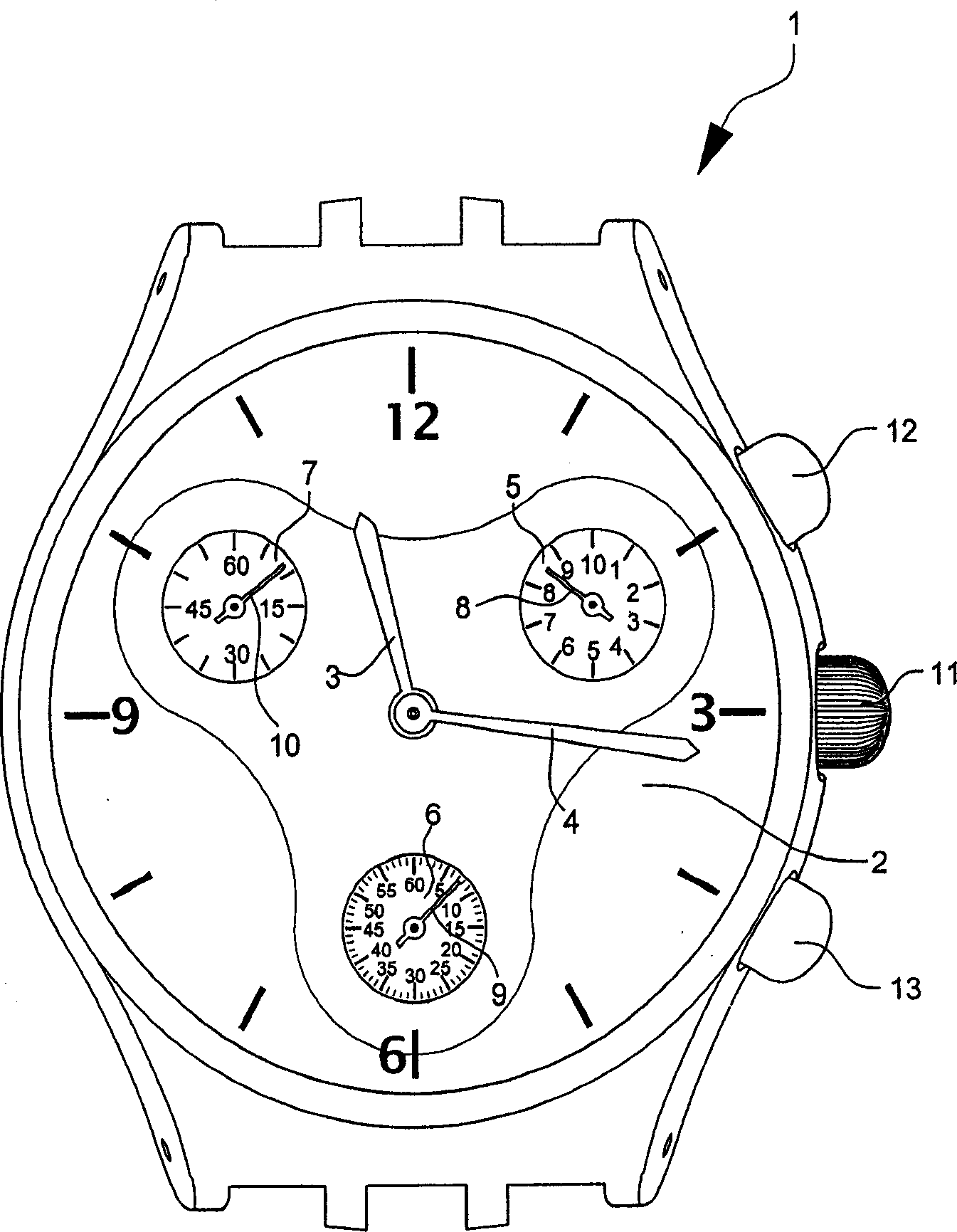 Precise electronic watch with analog display