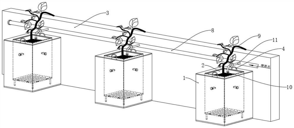 Planting device and greening method for reinforced concrete seawall greening