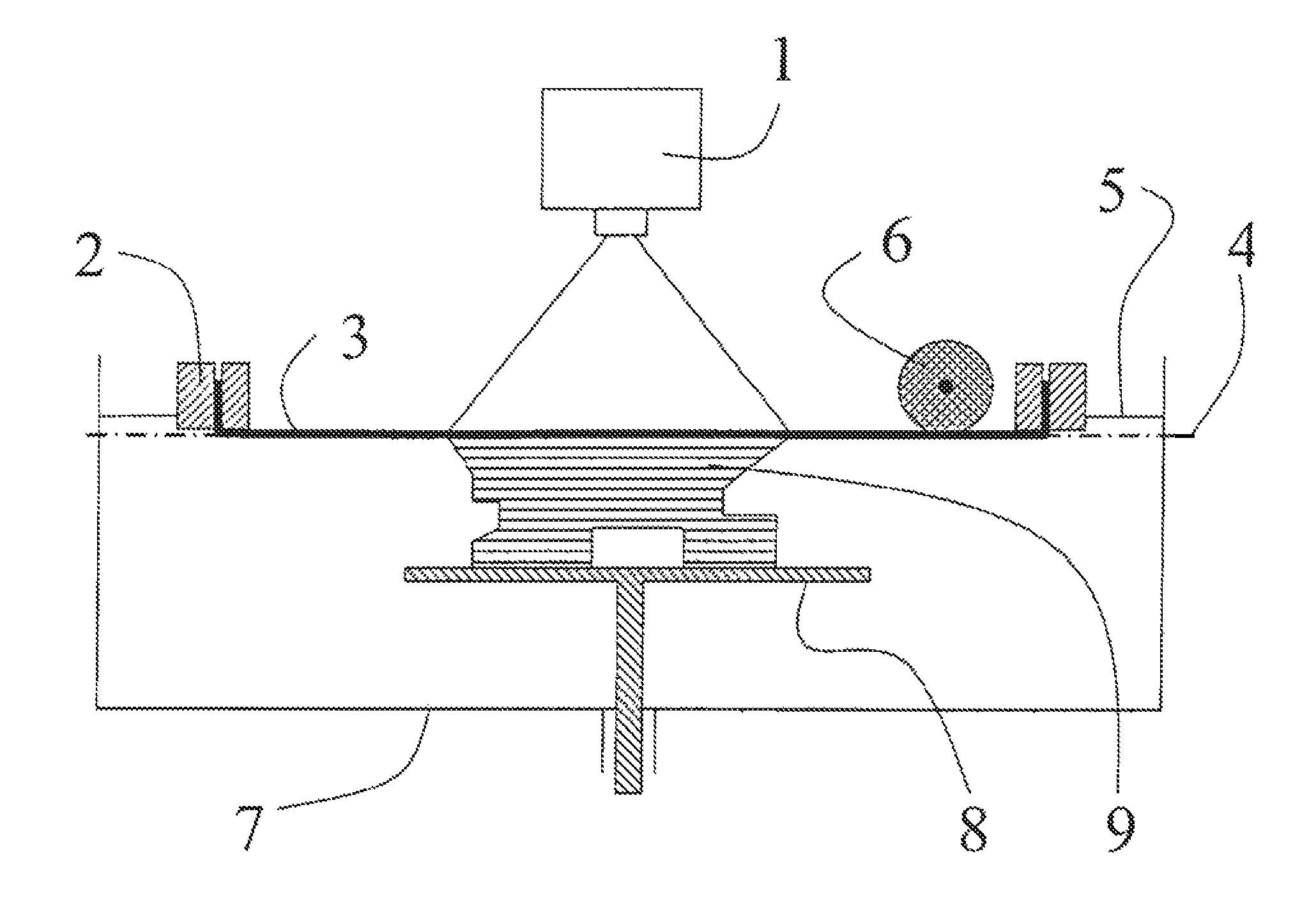 Process for the production of a three-dimensional object with an improved separation of hardened material layers from a construction plane