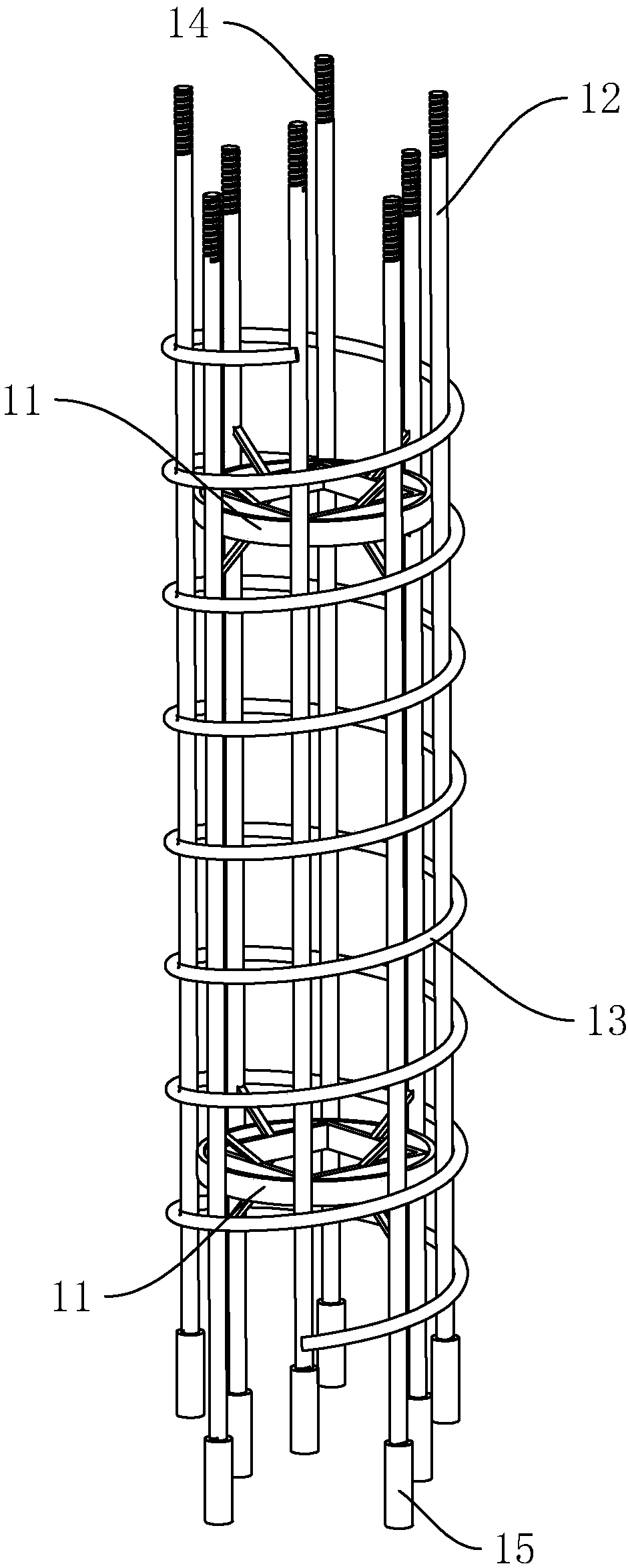 Reinforcement cage for drilled press-grouting piles and molding device thereof
