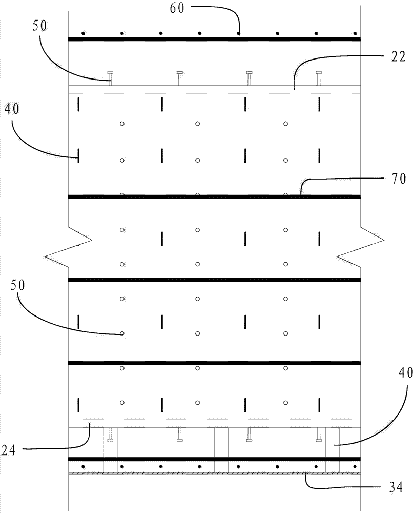 Large-span stiff beam screw-free structure and construction method thereof