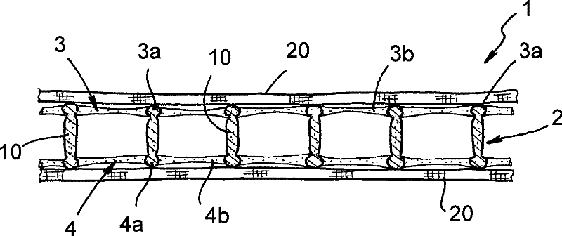 Draining and filtering net, particularly for geotechnical applications