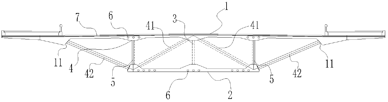 Large cantilever wave-purlin combined PC bridge and manufacture method thereof