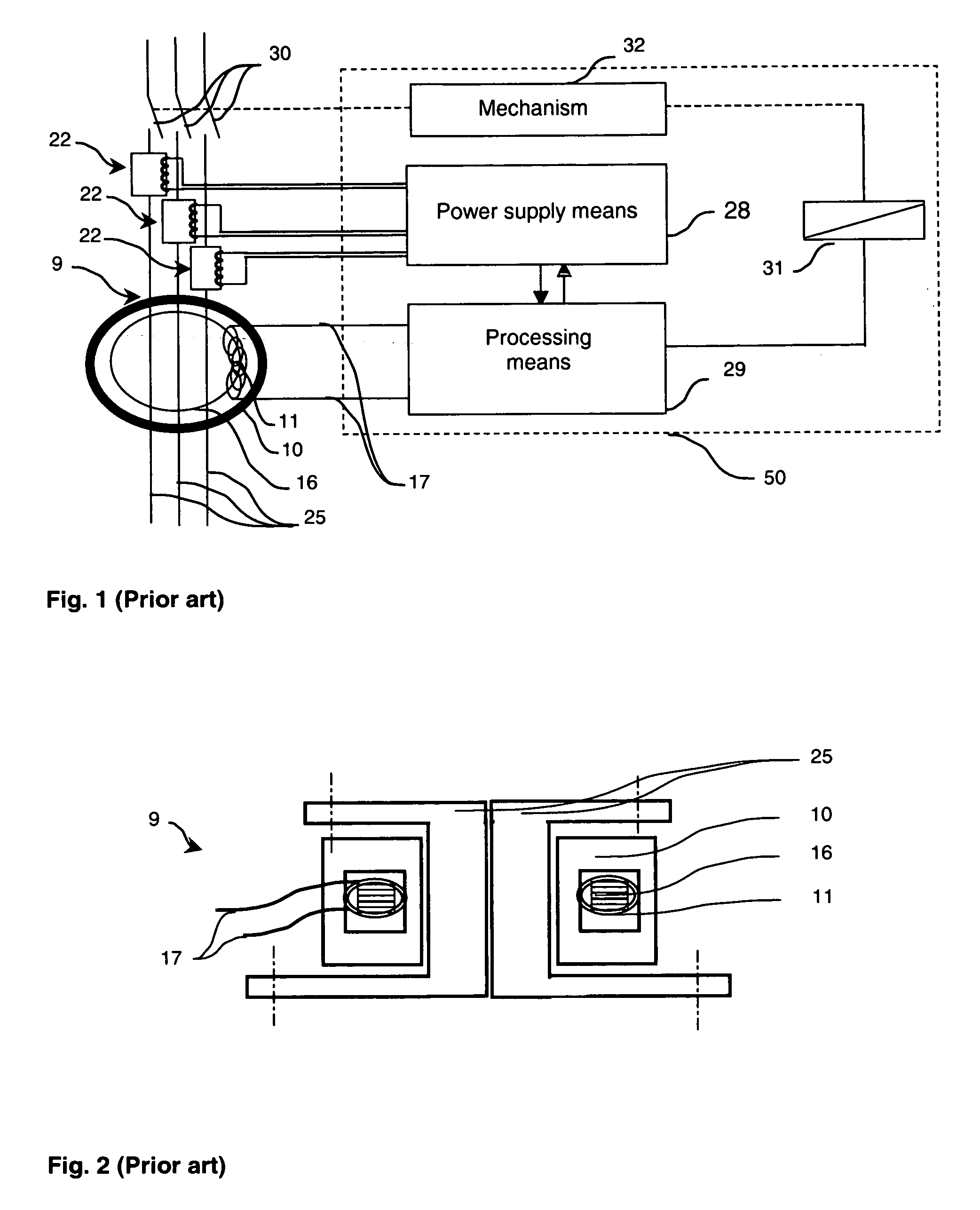Measuring device for measuring differential current, trip module comprising one such measuring device and switchgear unit having one such module