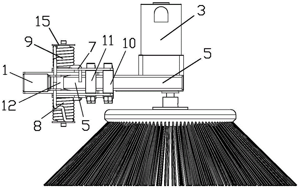 Bidirectional anticollision structure of sweeper side brush