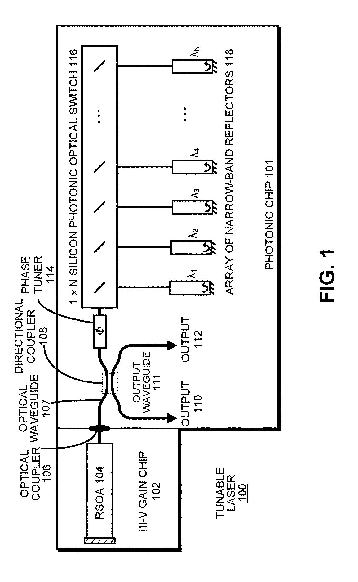 Fast tunable hybrid laser with a silicon-photonic switch