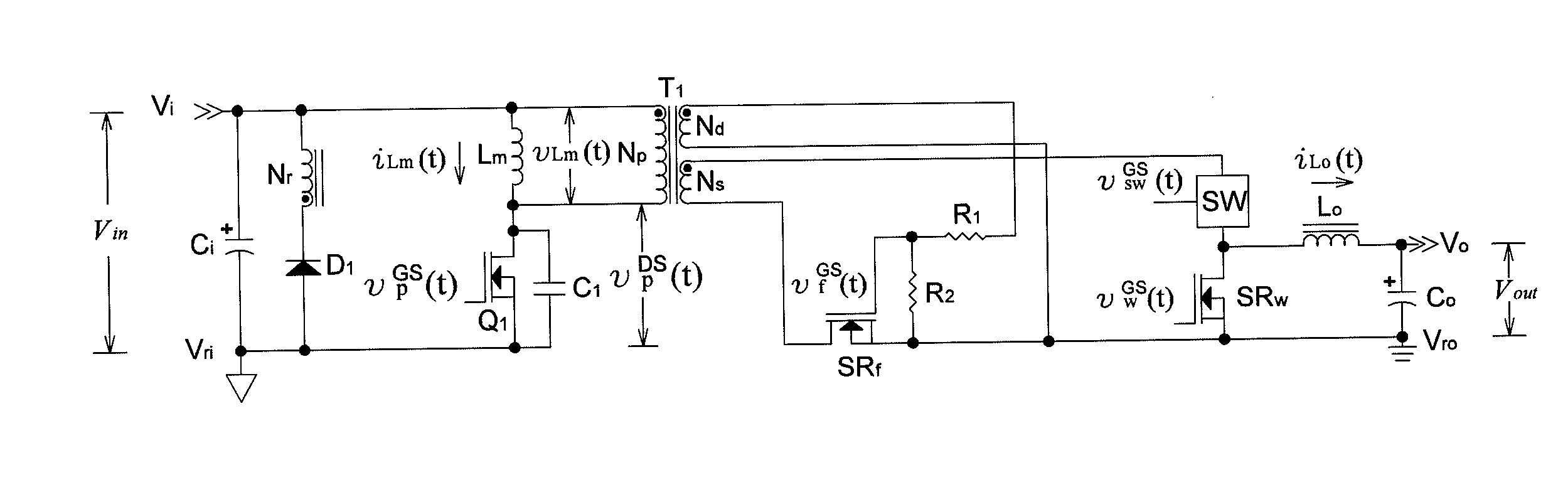 Forward converter with secondary side post-regulation and zero voltage switching