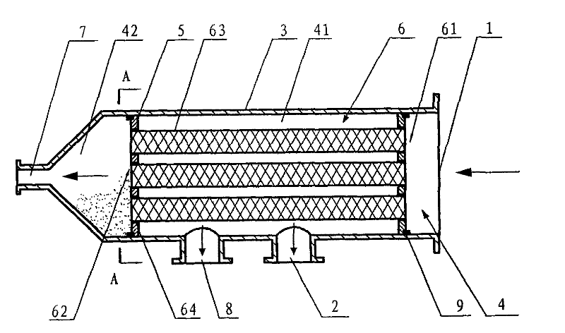 Dismountable cross-flow type filter for liquid with high viscosity