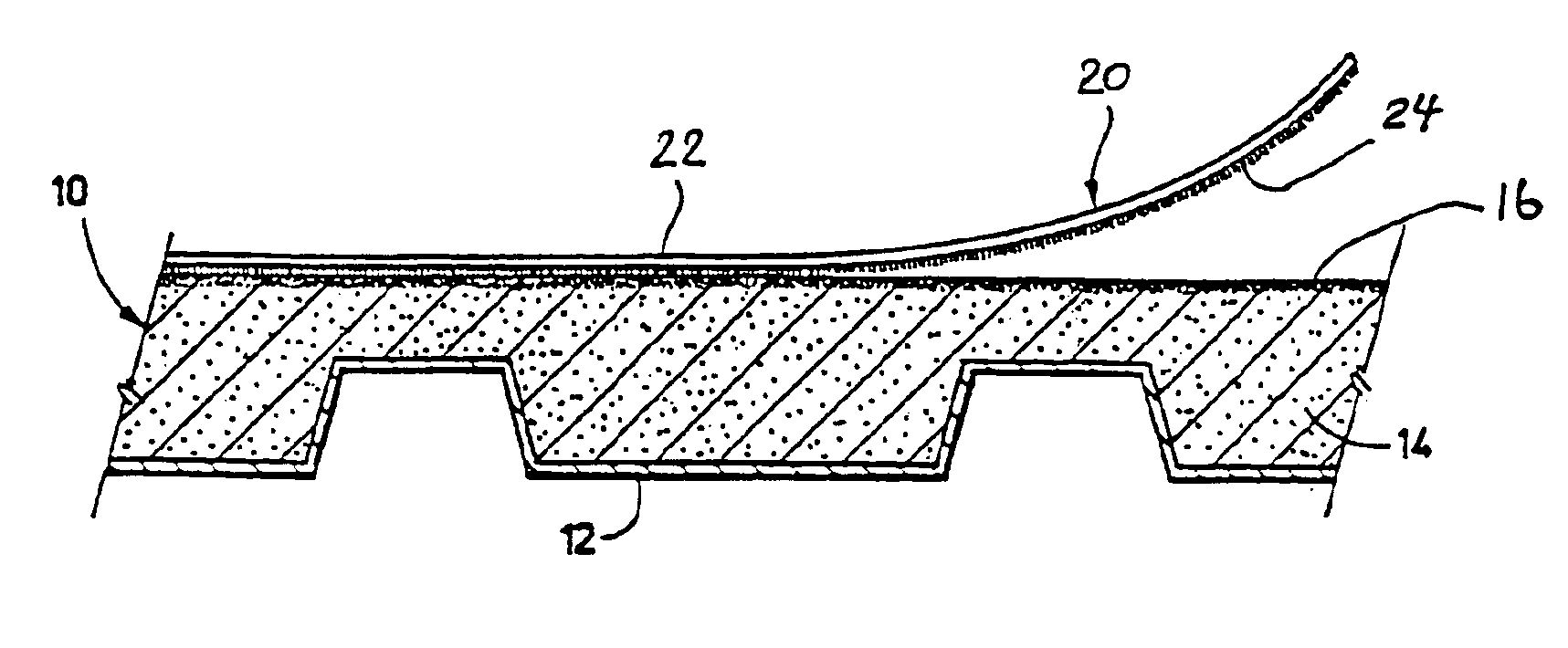 Non-cellular adhesive for composite roof structure