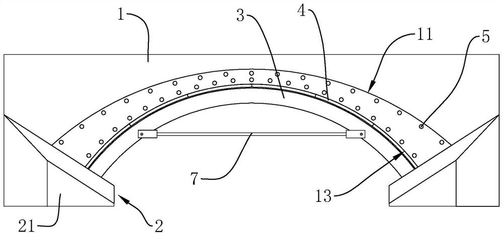 Reinforcement structure and method for a small-span masonry arch bridge