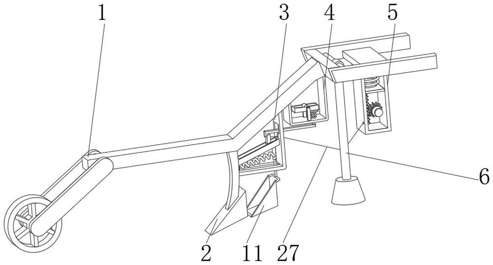 Hand push plow capable of automatically removing mud