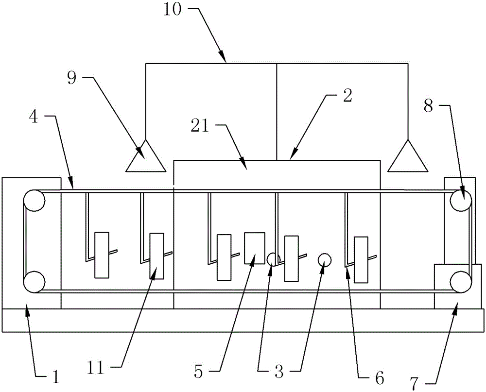 Continuous sand-blast equipment for hubs