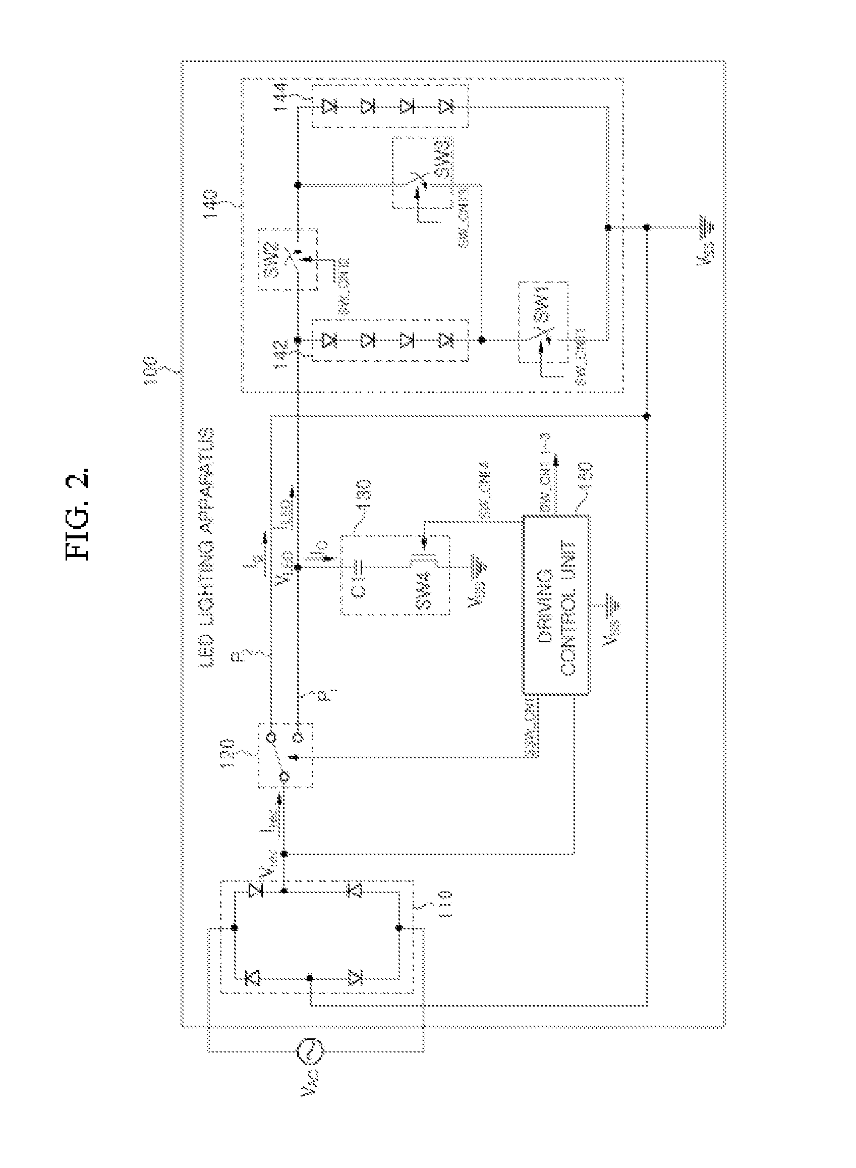 LED lighting apparatus with improved total harmonic distortion in source current