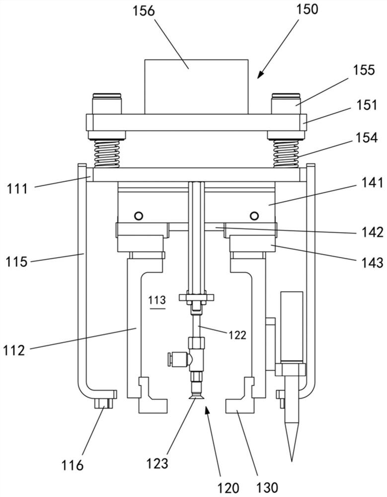 A grabbing device and press-fitting equipment using it