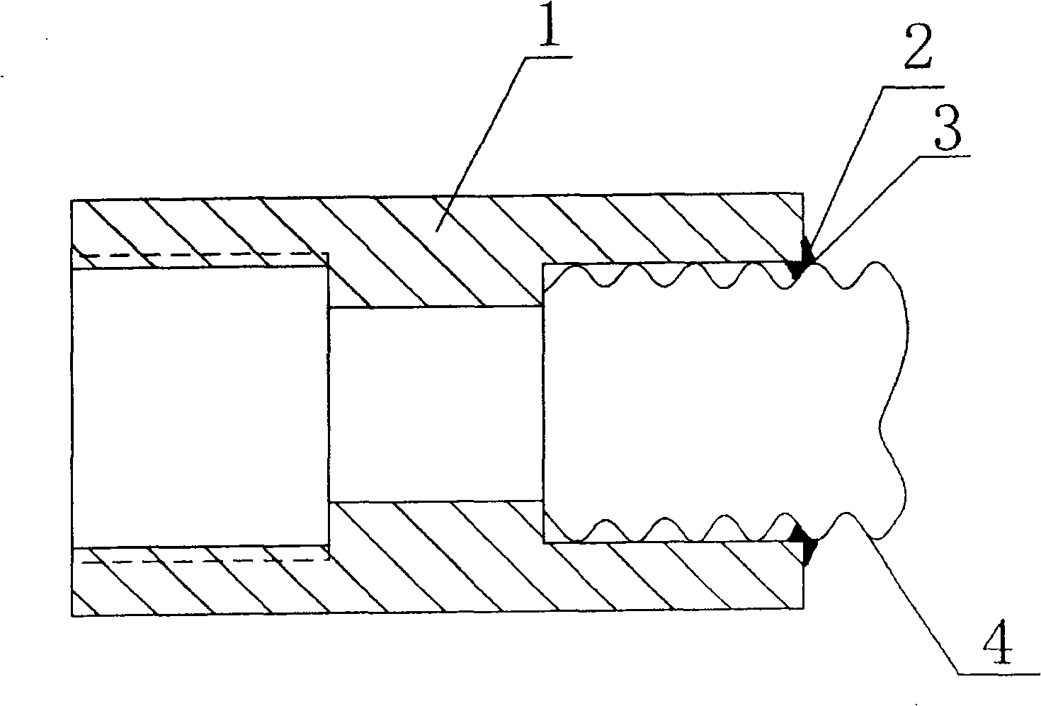 Method for welding thin wall stainless steel tube and copper pipe piece