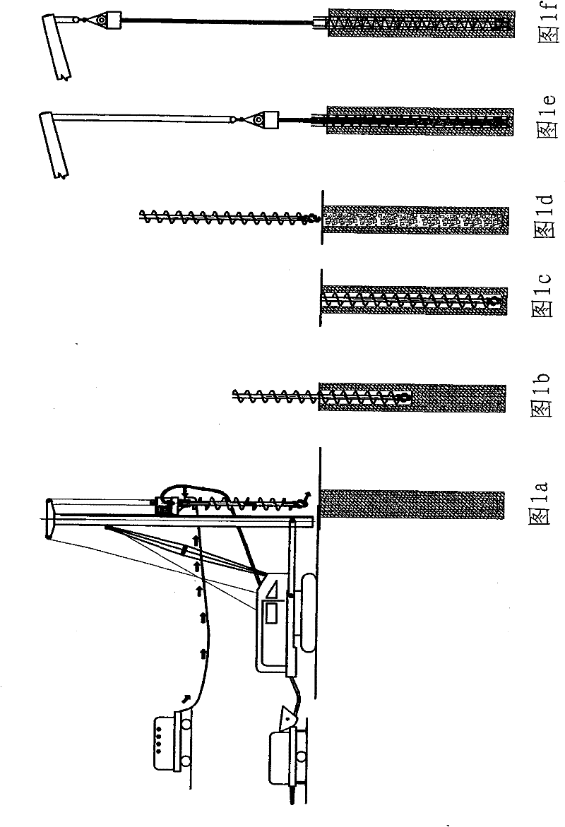 Vibrating bar-inserting long spiral air-cooled drilling rock-socketed pile forming method and equipment